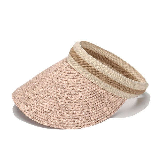 Classic Woven Straw Sun Visor with Expanding Adjustment