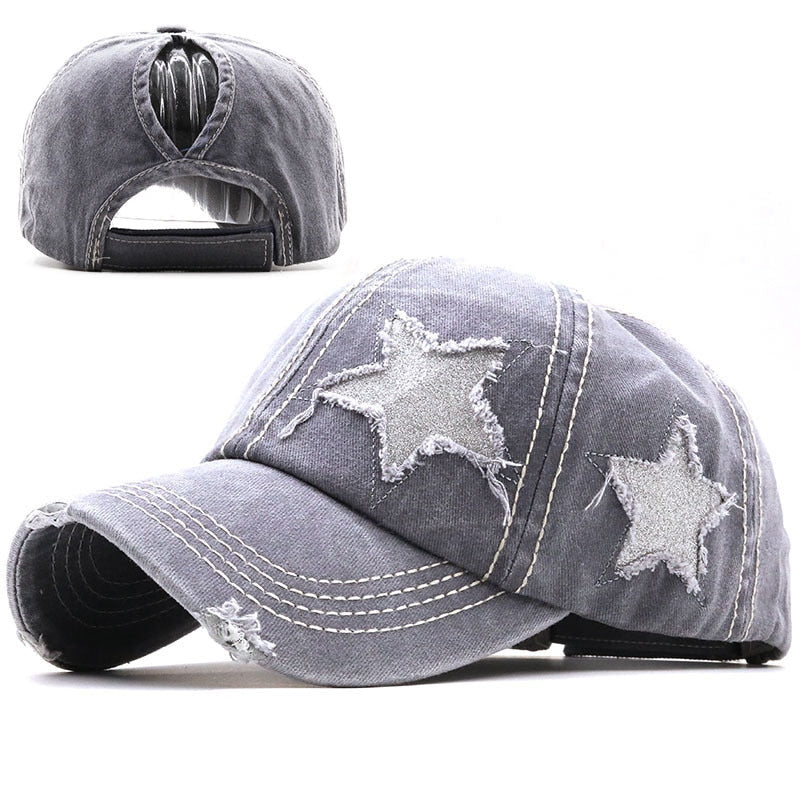 Stars Pony Tail Baseball Cap