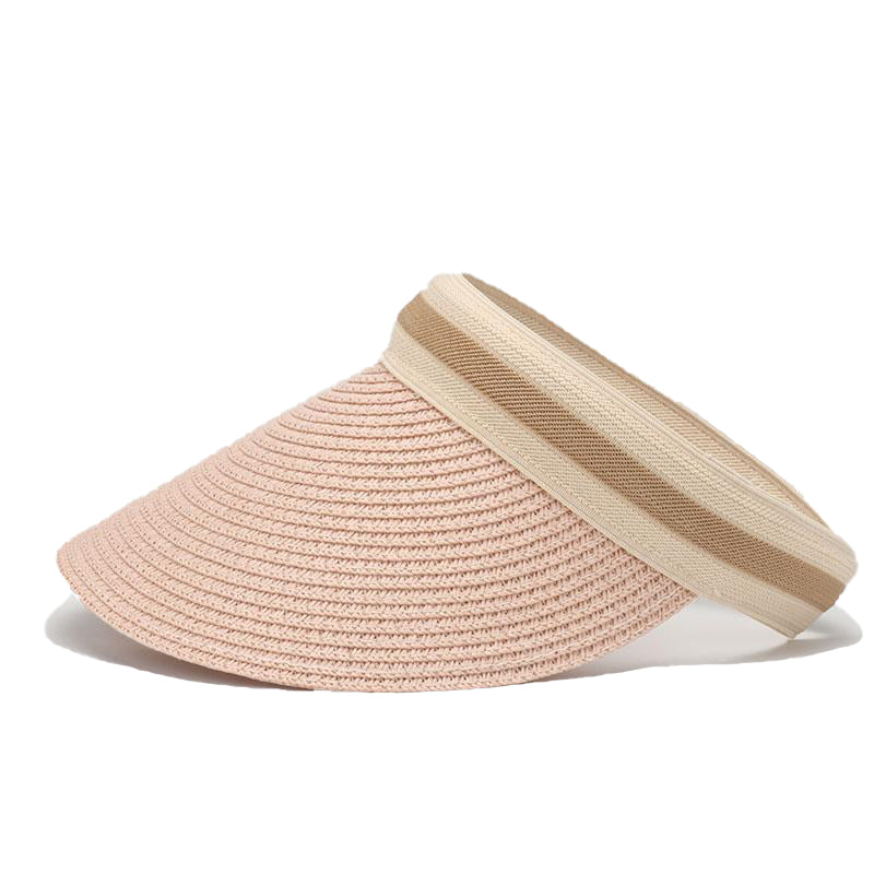 Classic Woven Straw Sun Visor with Expanding Adjustment