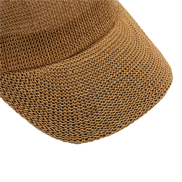 Straw Baseball Cap with Strap and Buckle Adjustment