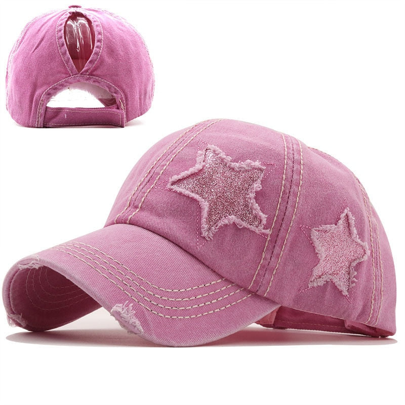 Stars Pony Tail Baseball Cap