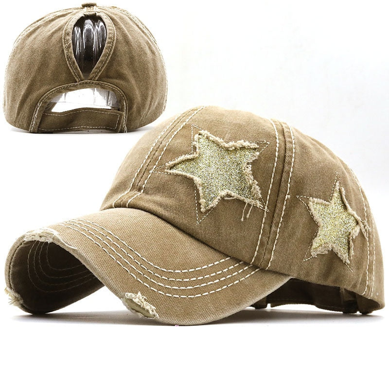 Stars Pony Tail Baseball Cap