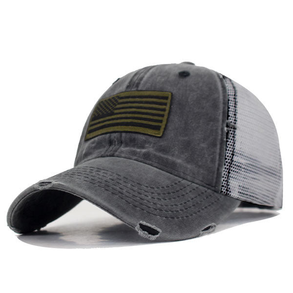 Black and Gold American Flag Baseball Cap