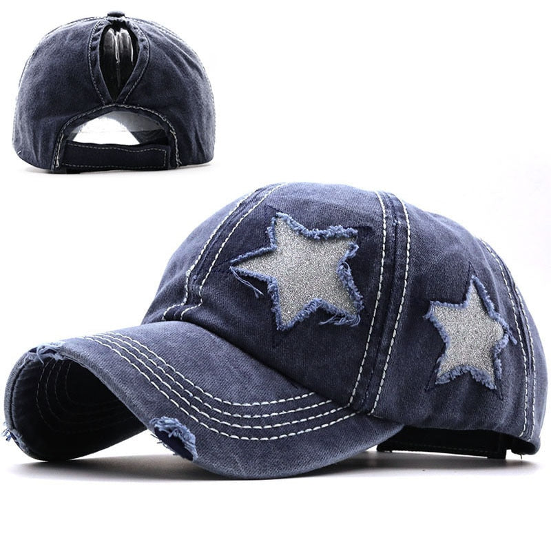 Stars Pony Tail Baseball Cap