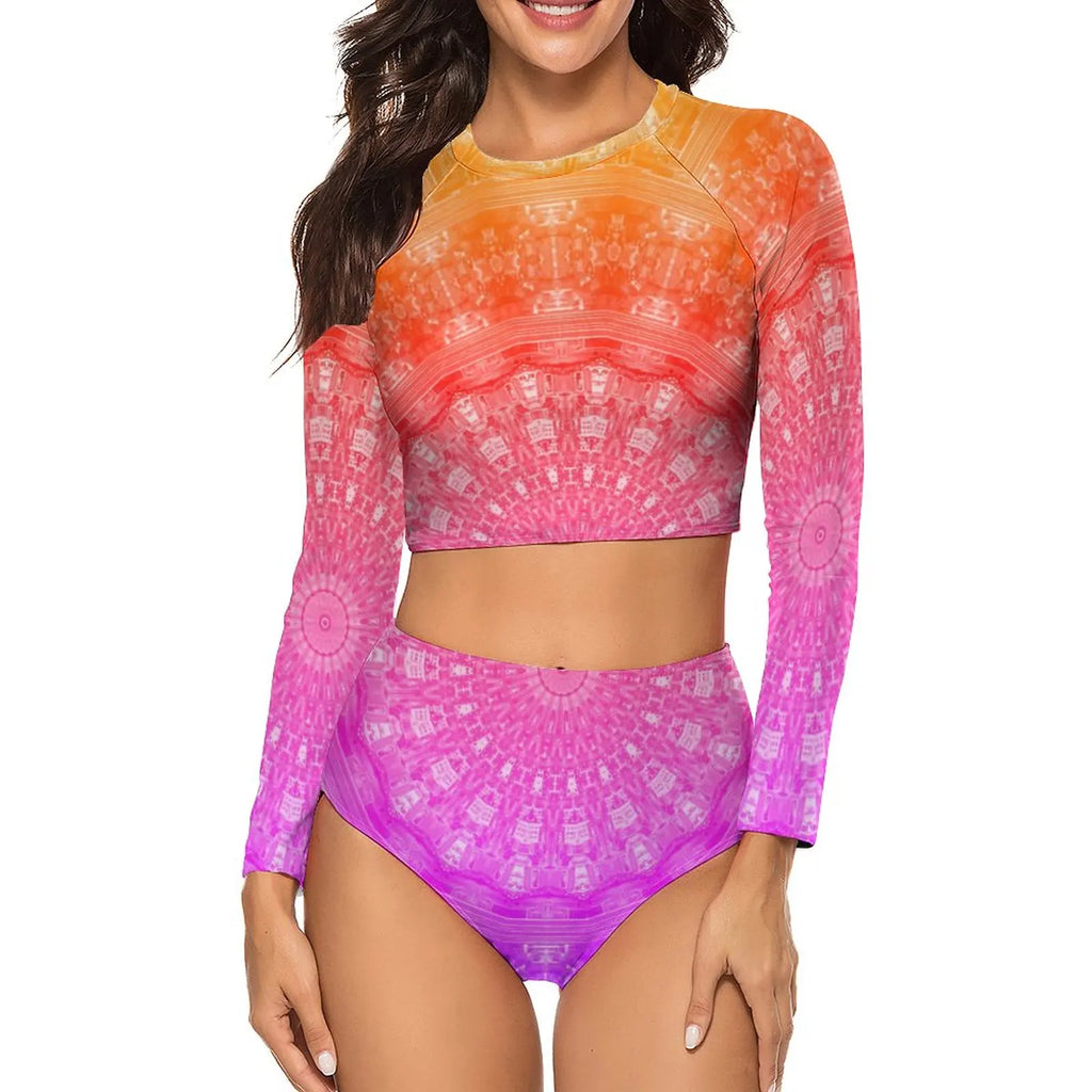 Women's two-piece printed pattern swimsuits