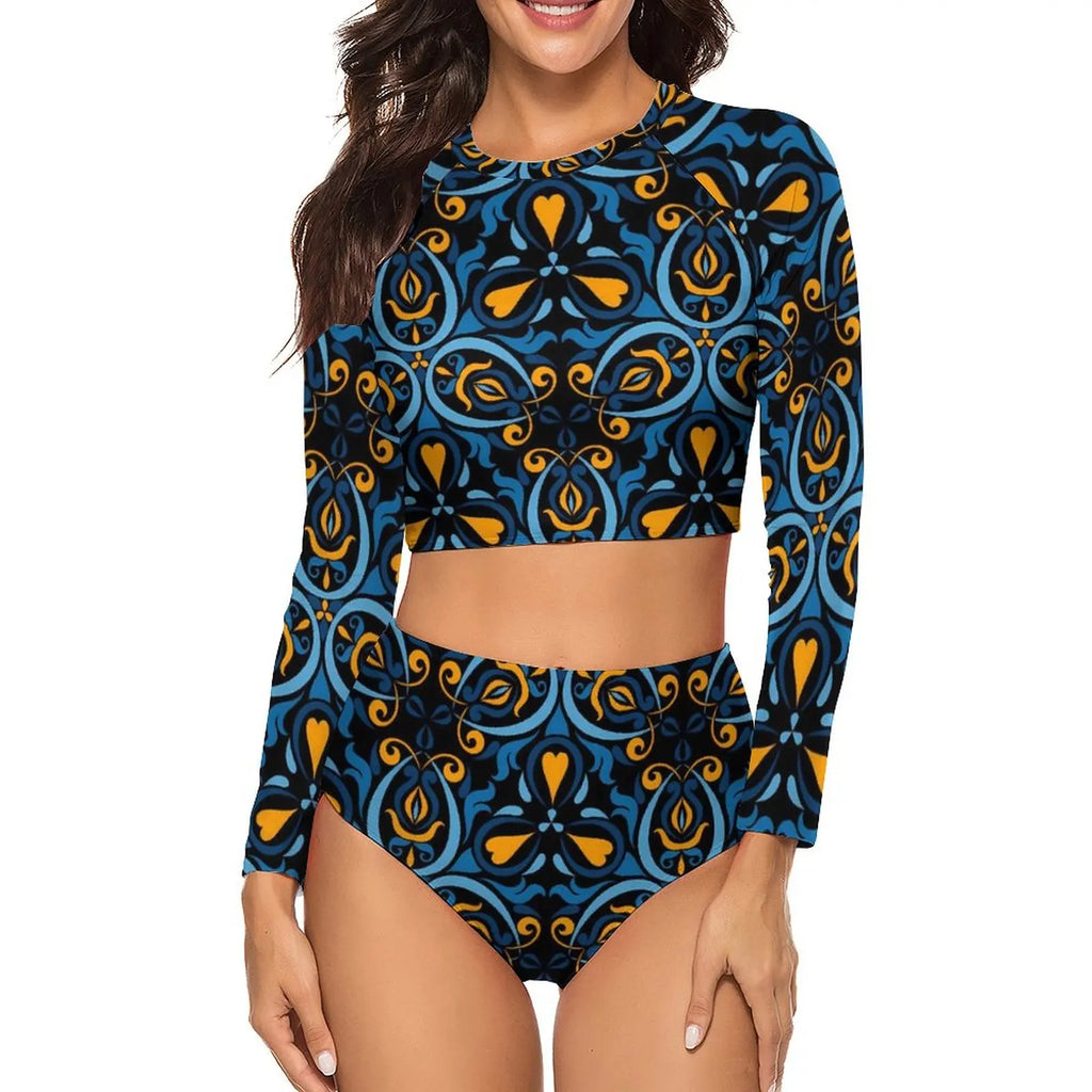 Women's two-piece printed pattern swimsuits