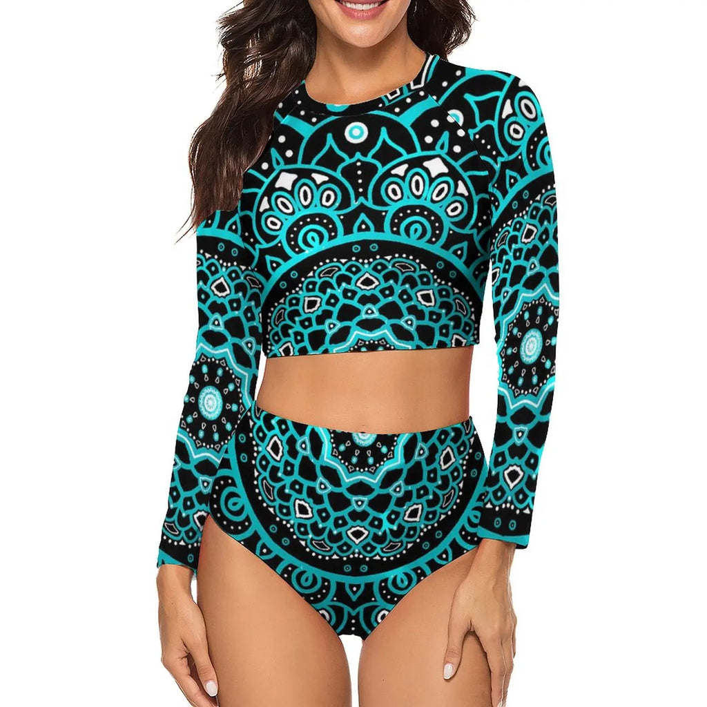 Women's two-piece printed pattern swimsuits