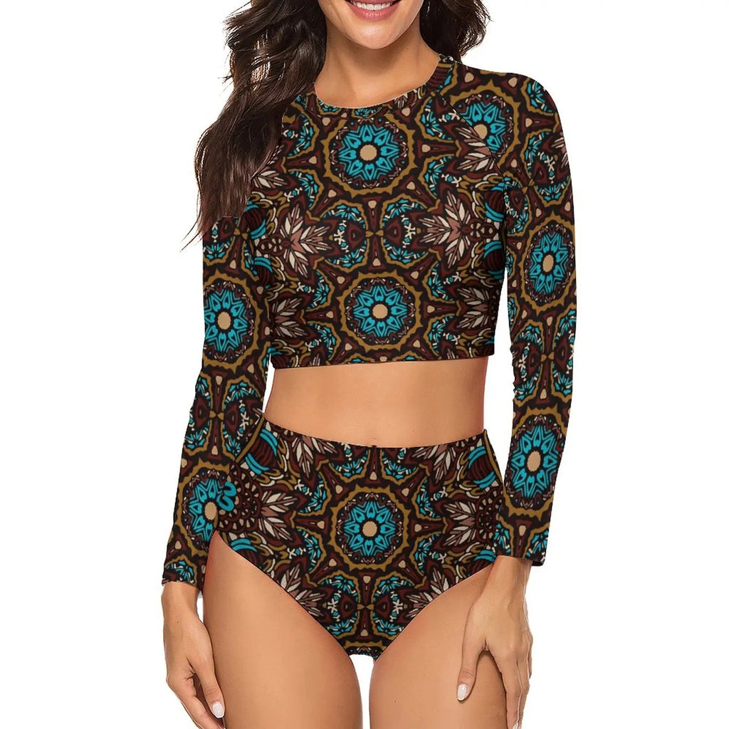 Women's two-piece printed pattern swimsuits