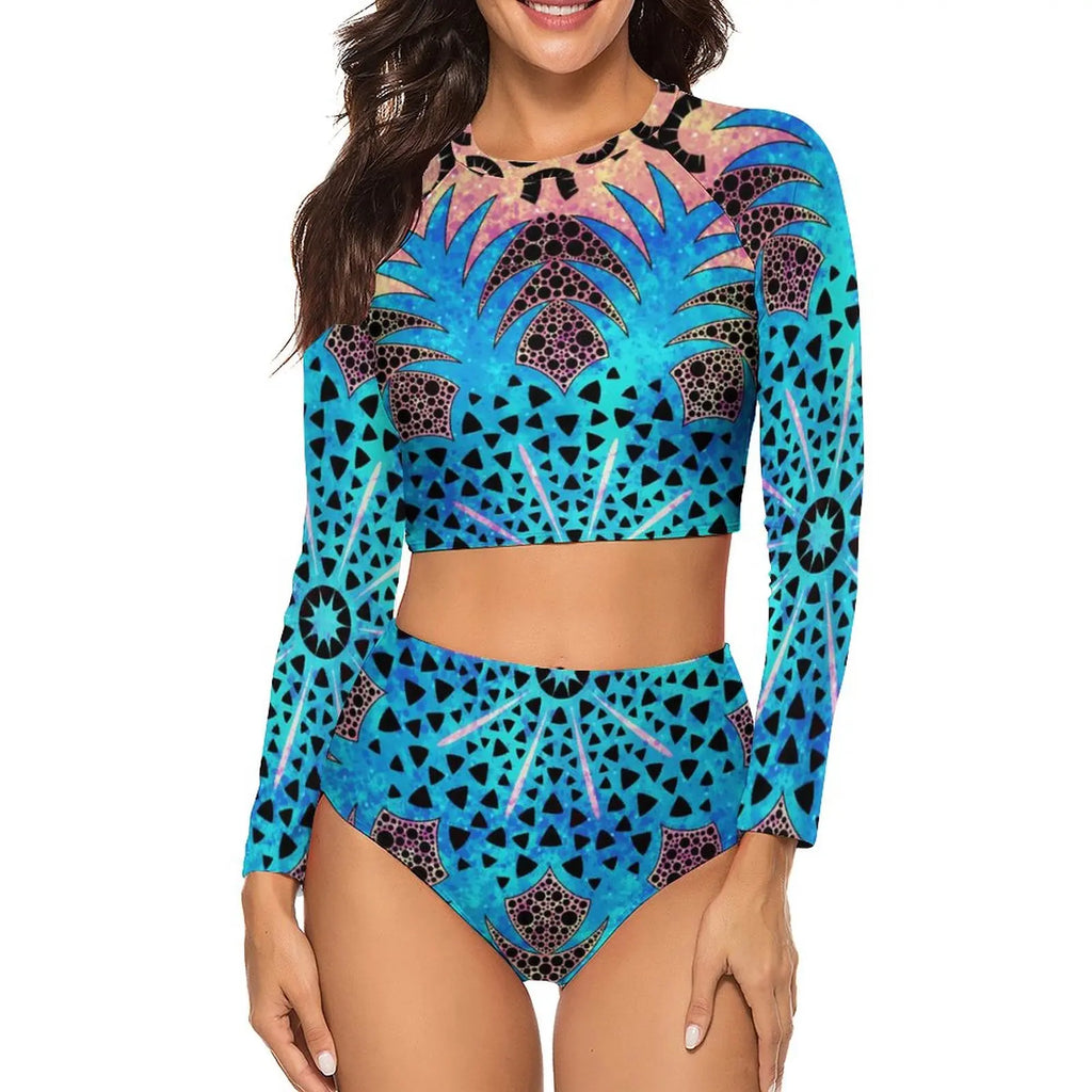 Women's two-piece printed pattern swimsuits