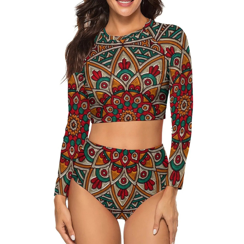 Women's two-piece printed pattern swimsuits