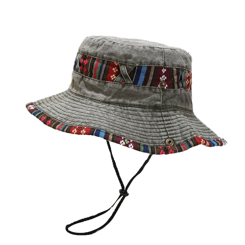 Wide Brim Cotton Bucket Hat