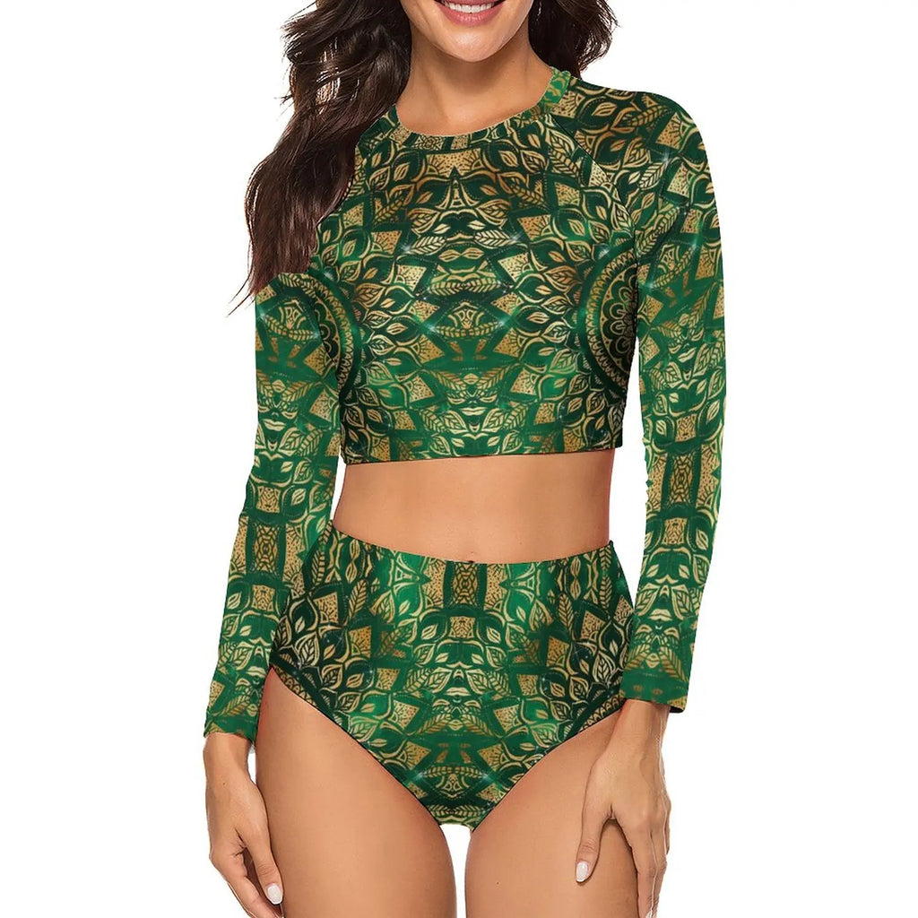 Women's two-piece printed pattern swimsuits