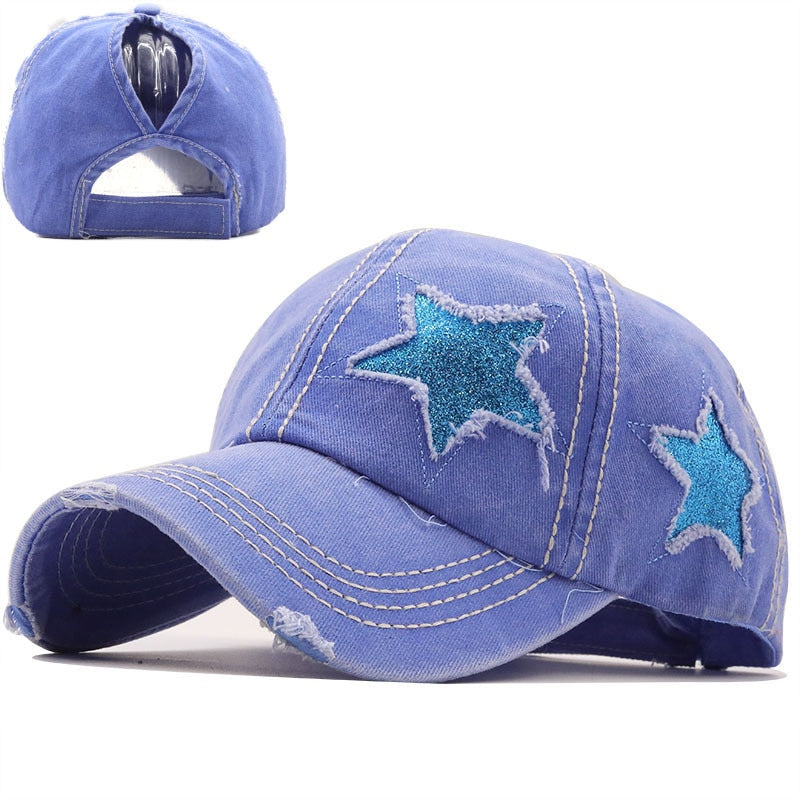 Stars Pony Tail Baseball Cap