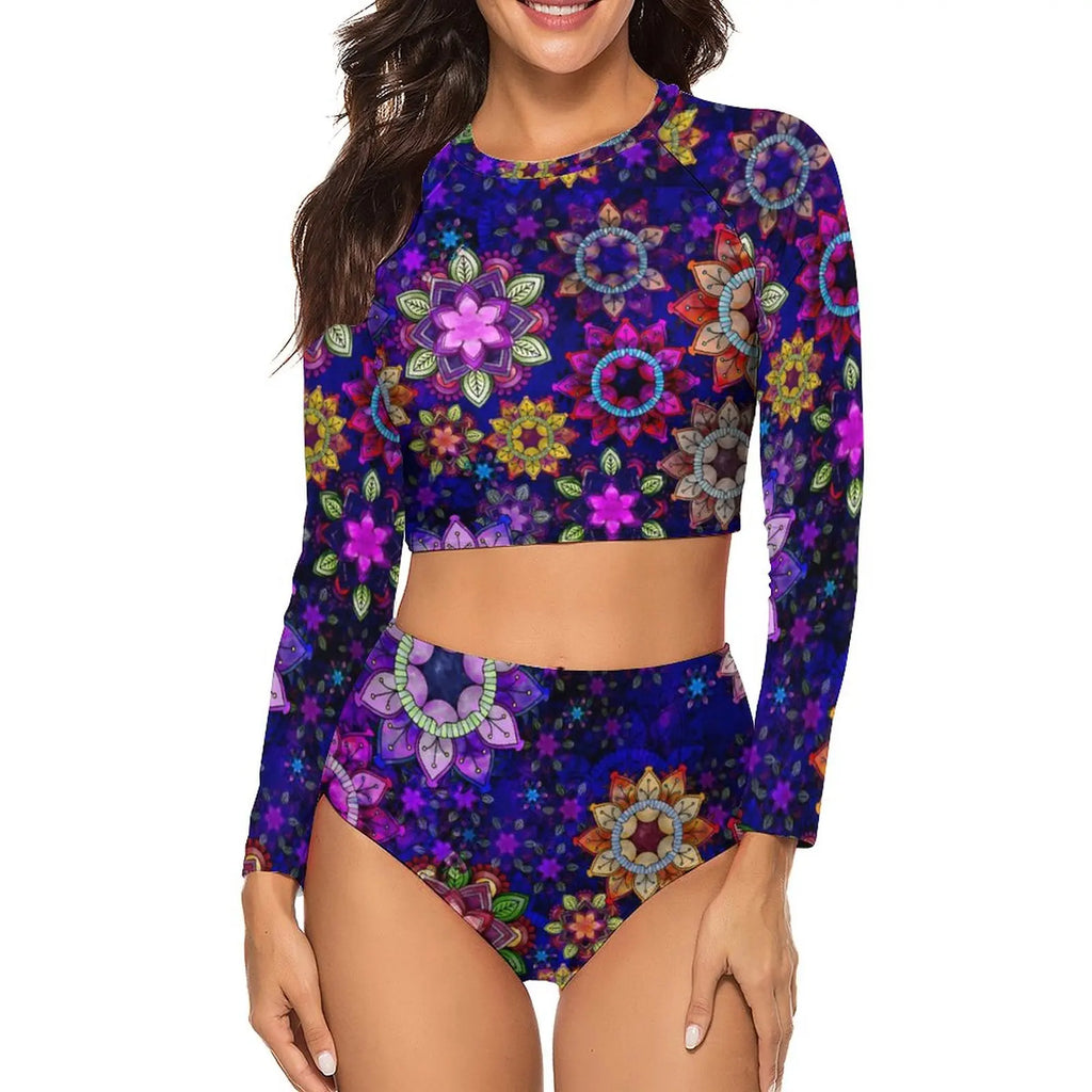 Women's two-piece printed pattern swimsuits