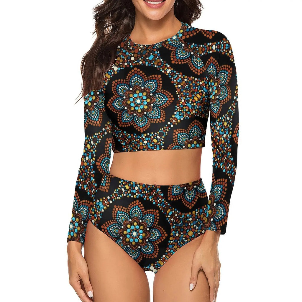 Women's two-piece printed pattern swimsuits