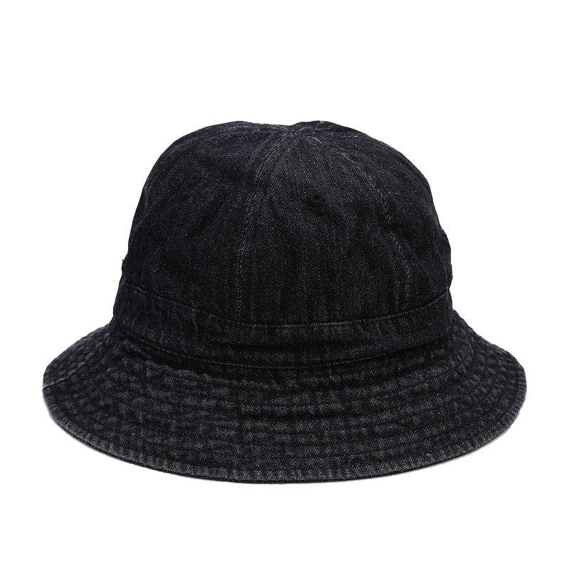 Denim Bucket Hat with Dome Top