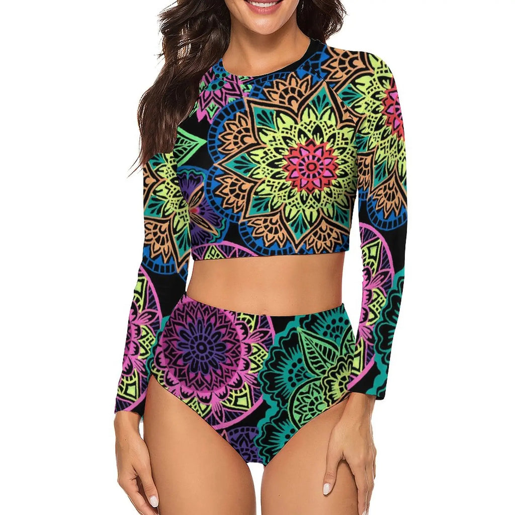 Women's two-piece printed pattern swimsuits