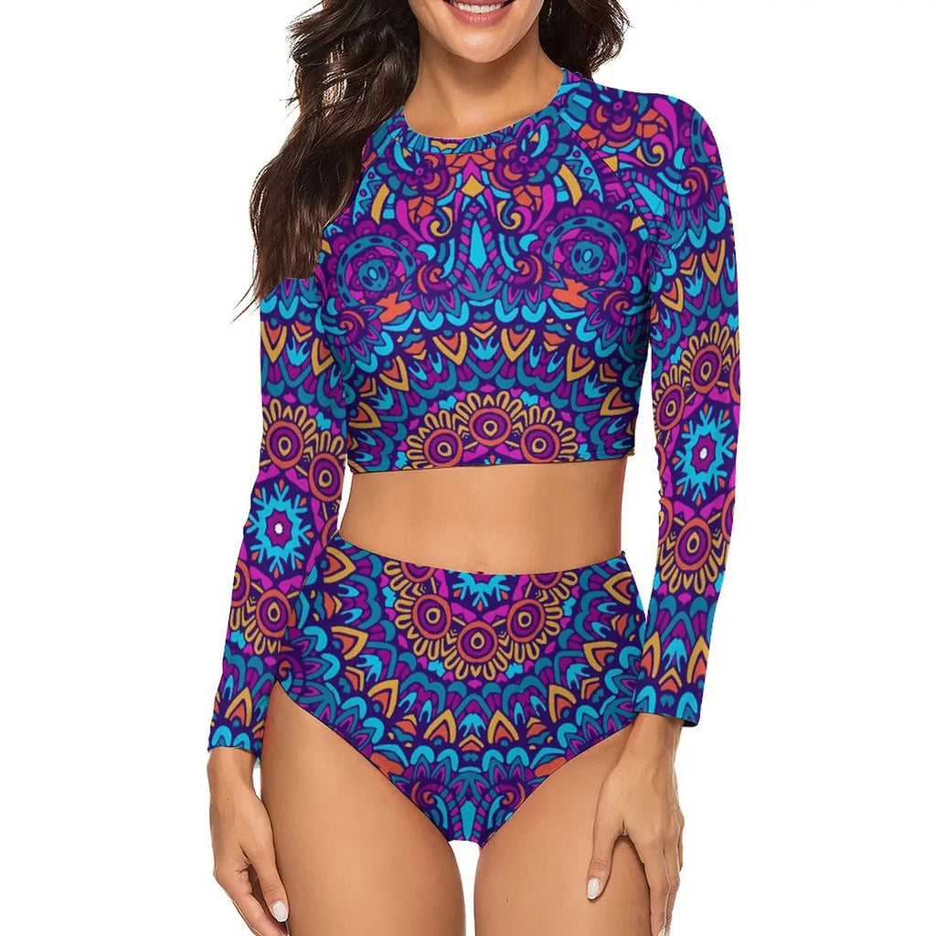 Women's two-piece printed pattern swimsuits