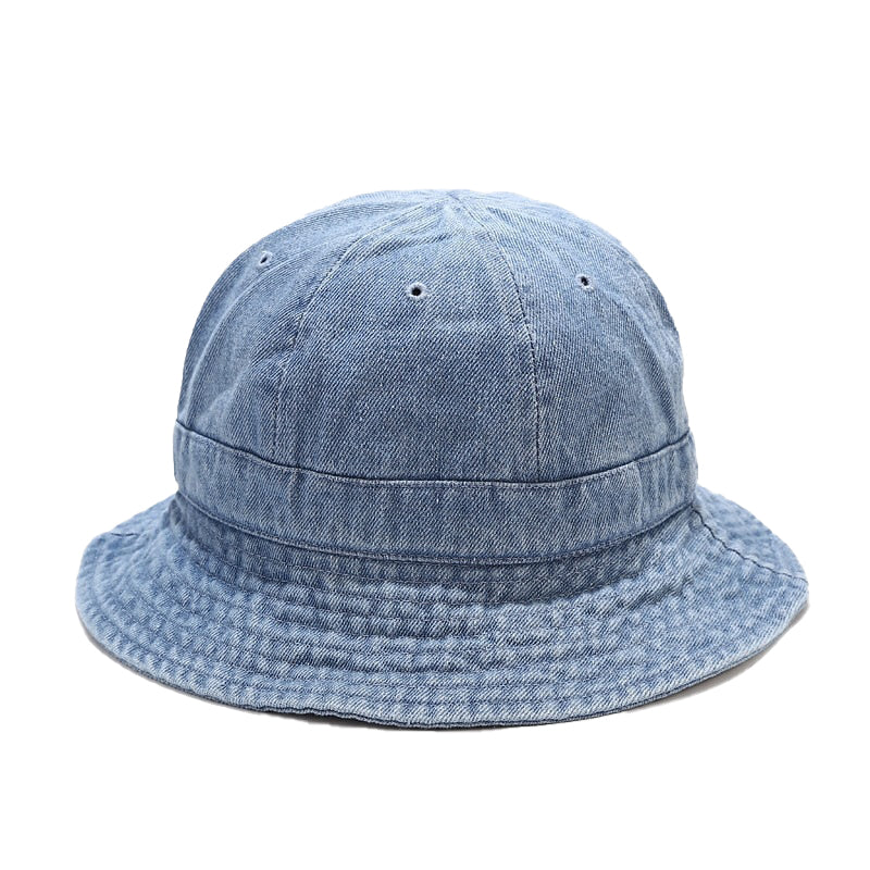 Denim Bucket Hat with Dome Top