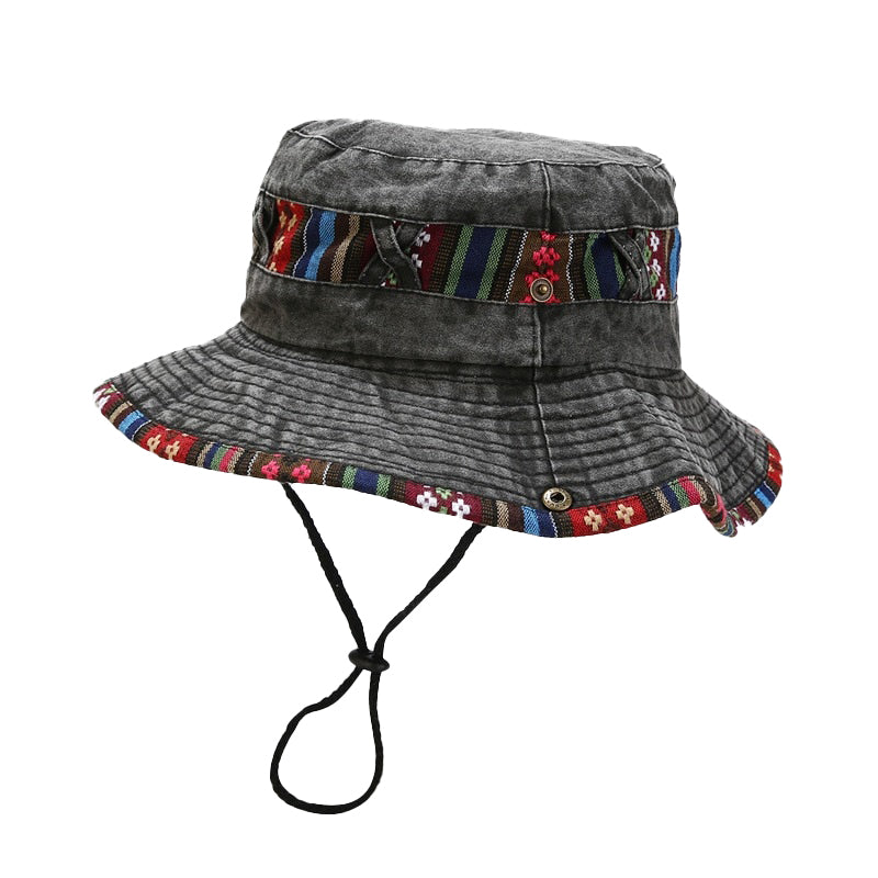 Wide Brim Cotton Bucket Hat