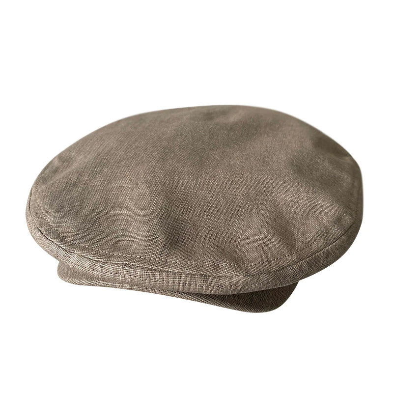 Linen Ascot Flat Cap