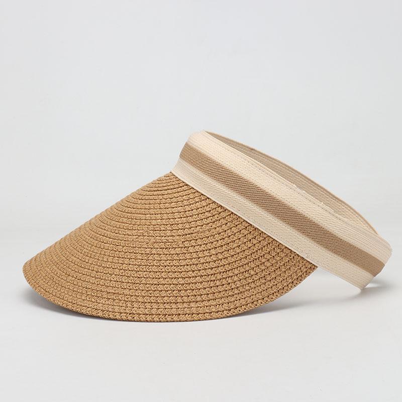 Classic Woven Straw Sun Visor with Expanding Adjustment