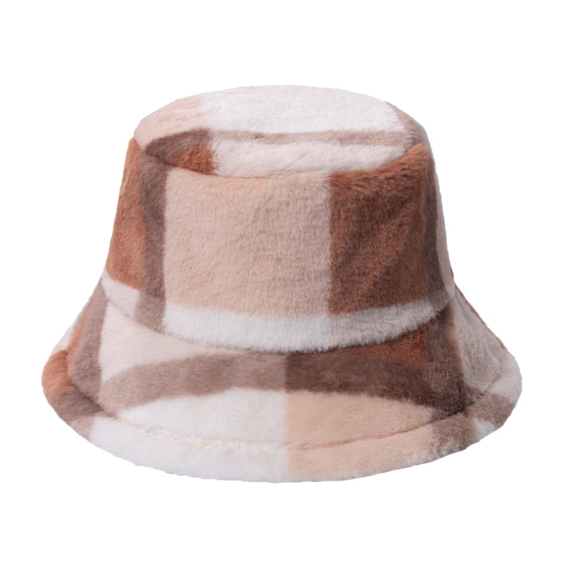 Faux Fur Multi Colour and Pattern Bucket Hat