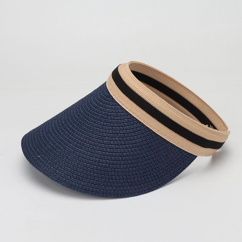 Classic Woven Straw Sun Visor with Expanding Adjustment