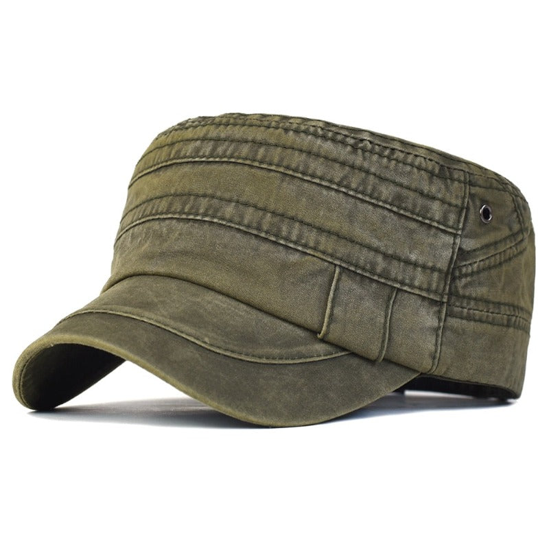 Washed Cotton Flat Top Cap