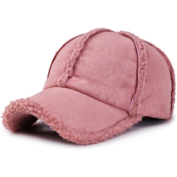 Faux Suede Winter Baseball Cap