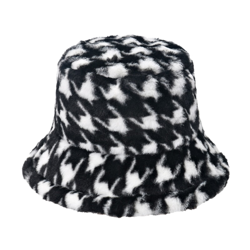 Faux Fur Multi Colour and Pattern Bucket Hat