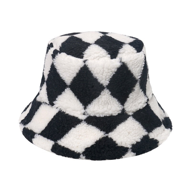 Faux Fur Multi Colour and Pattern Bucket Hat