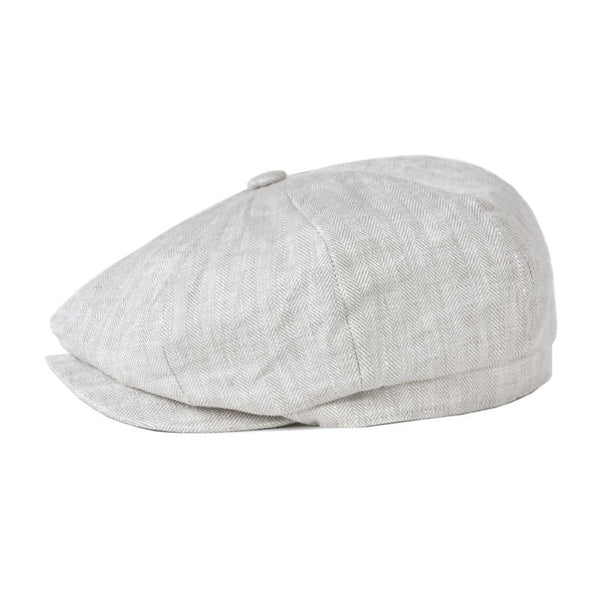 Herringbone Linen Hawker Cap