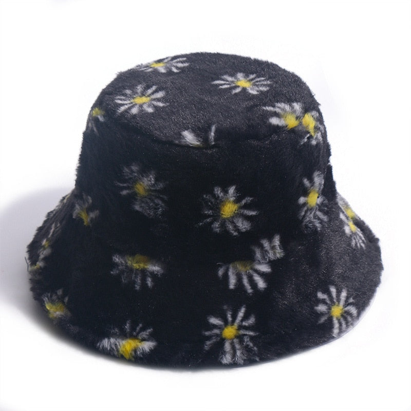 Faux Fur Multi Colour and Pattern Bucket Hat