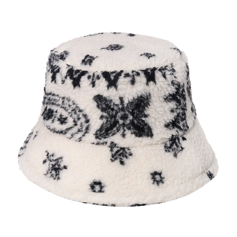 Faux Fur Multi Colour and Pattern Bucket Hat