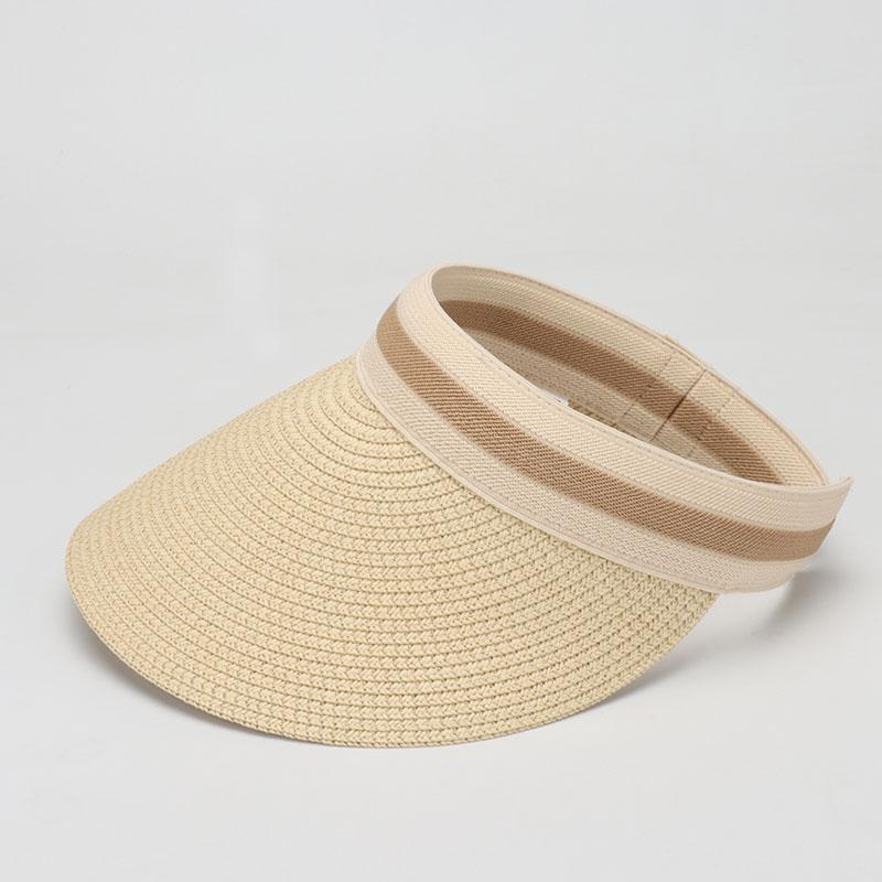 Classic Woven Straw Sun Visor with Expanding Adjustment