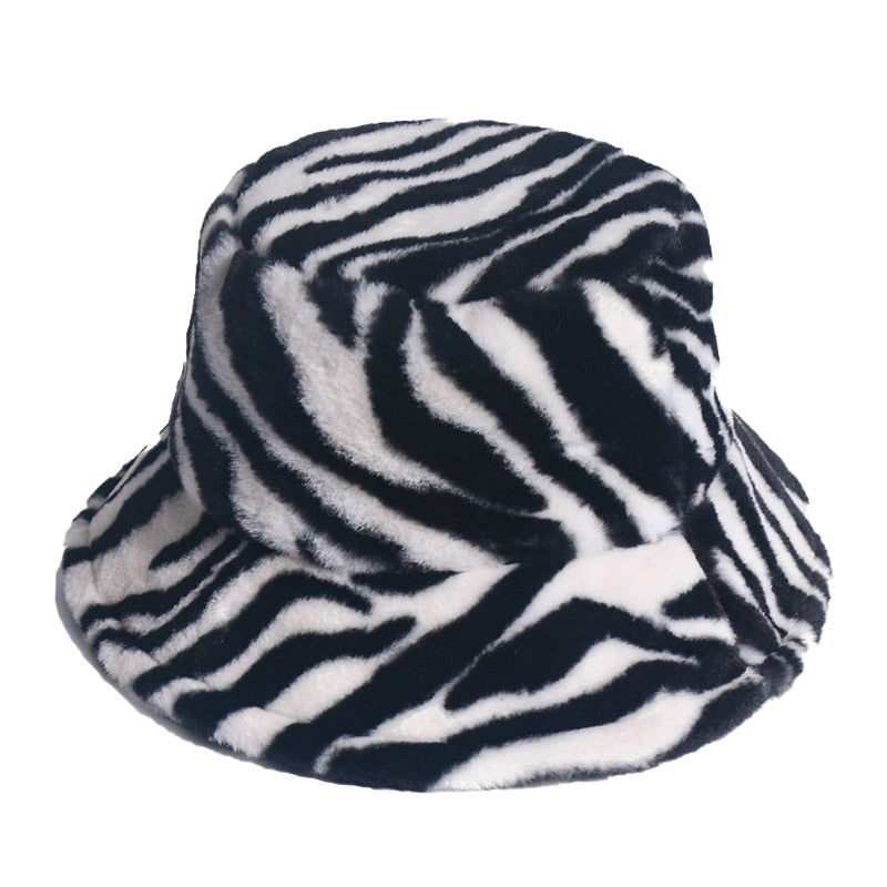 Faux Fur Multi Colour and Pattern Bucket Hat