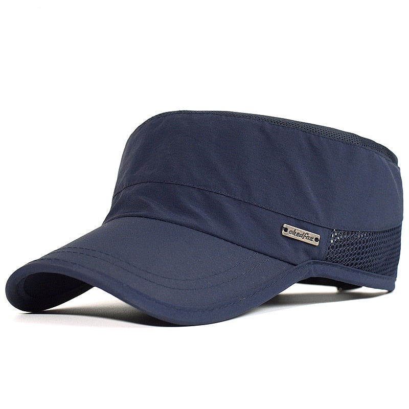 Quick Dry Flat Top Baseball Cap with Vented Panels