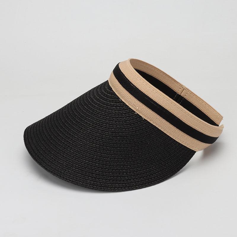 Classic Woven Straw Sun Visor with Expanding Adjustment