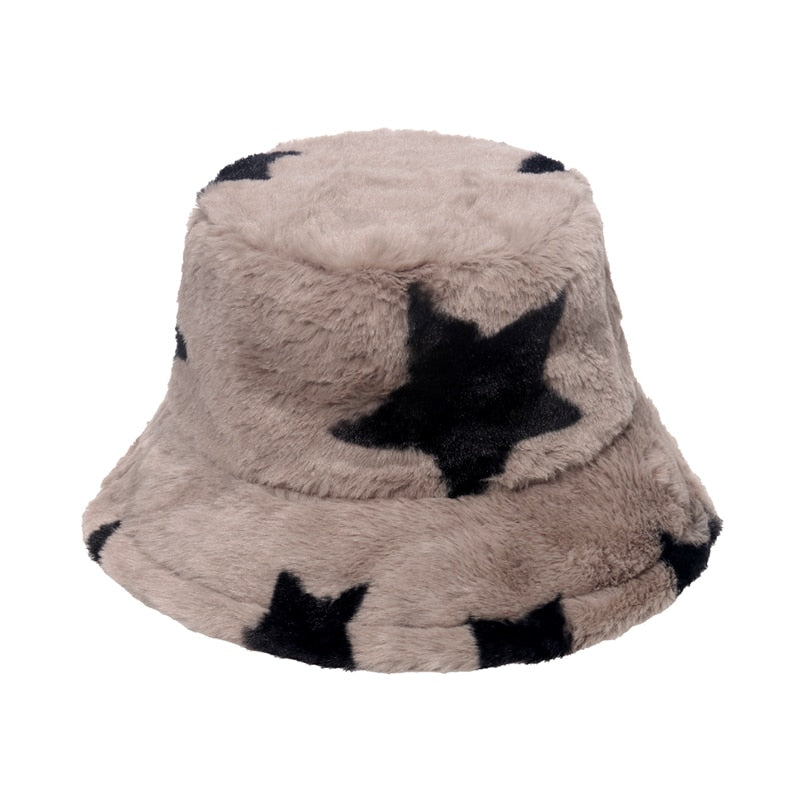 Faux Fur Multi Colour and Pattern Bucket Hat