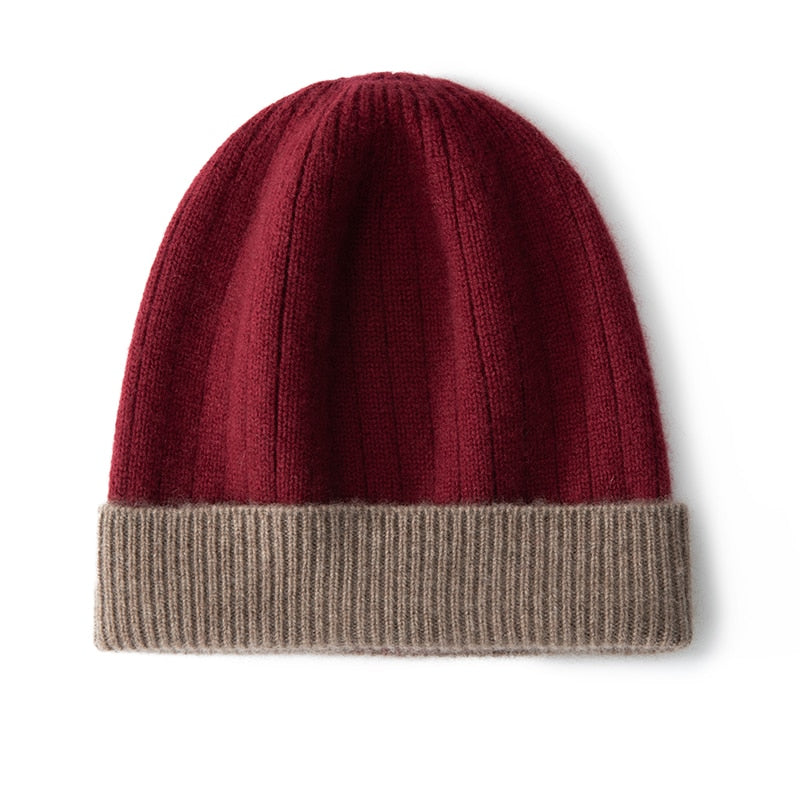 Cashmere Cuffed Beanie Cap