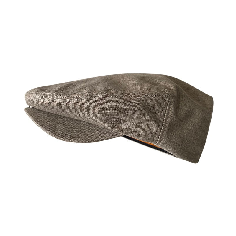 Linen Ascot Flat Cap