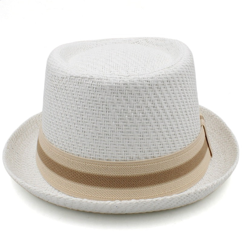 Straw Pork Pie Hat with Headband