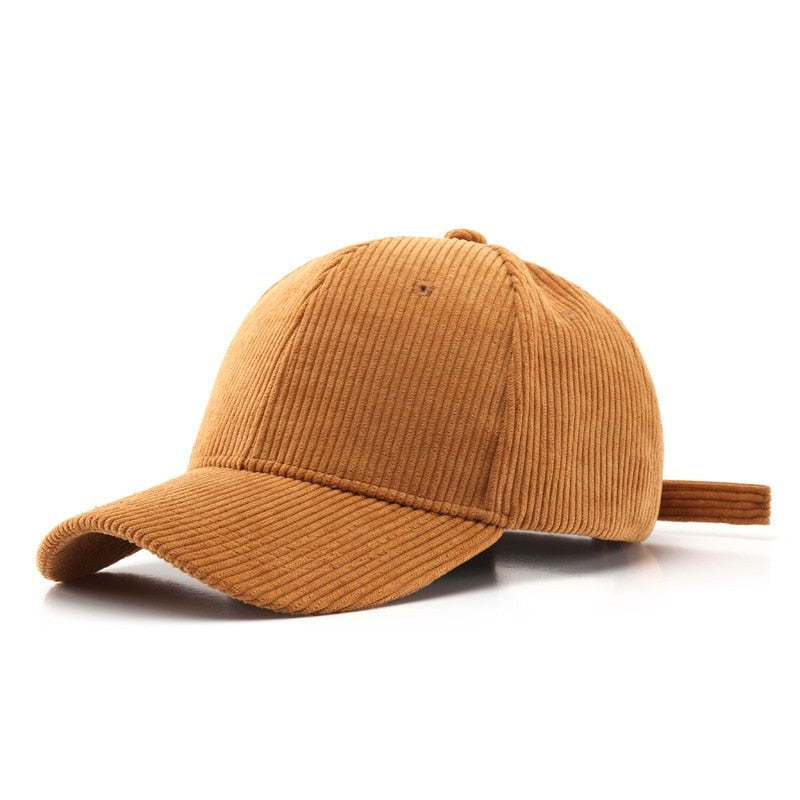 Corduroy Baseball Cap with Loose Strap