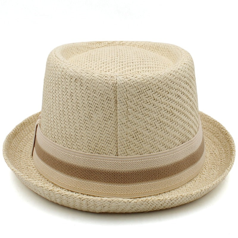 Straw Pork Pie Hat with Headband