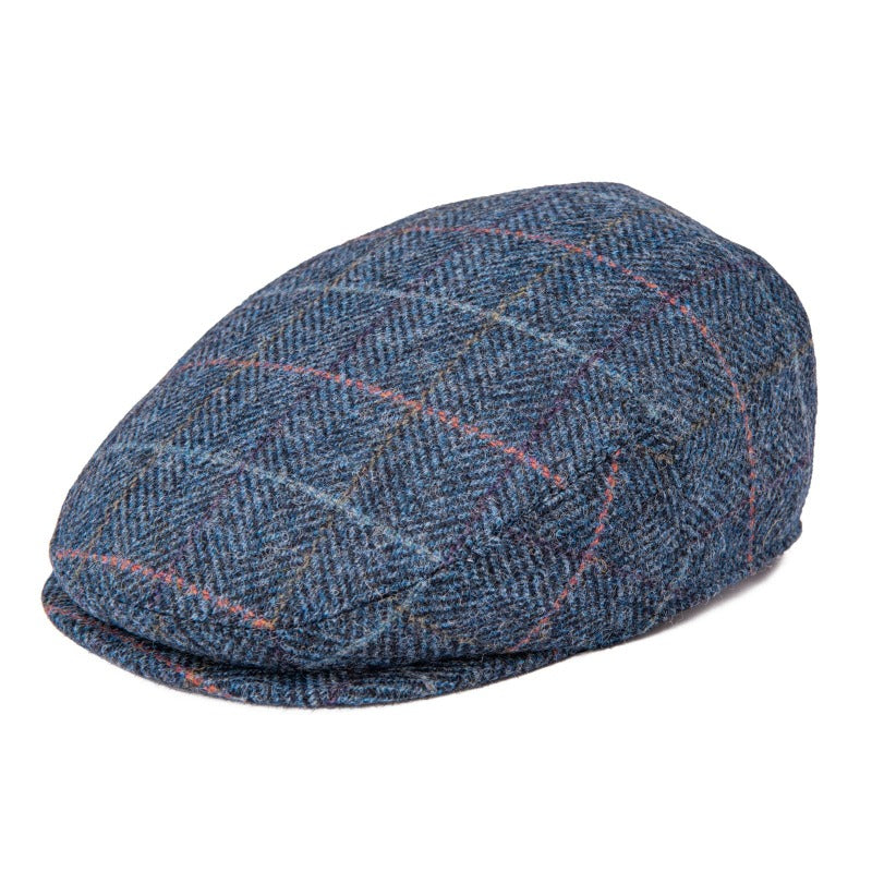 Flat Cap Classic with a Refined Herringbone Weave