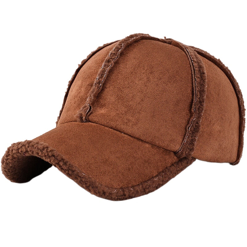 Faux Suede Winter Baseball Cap