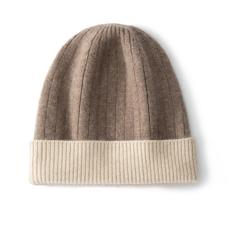 Cashmere Cuffed Beanie Cap