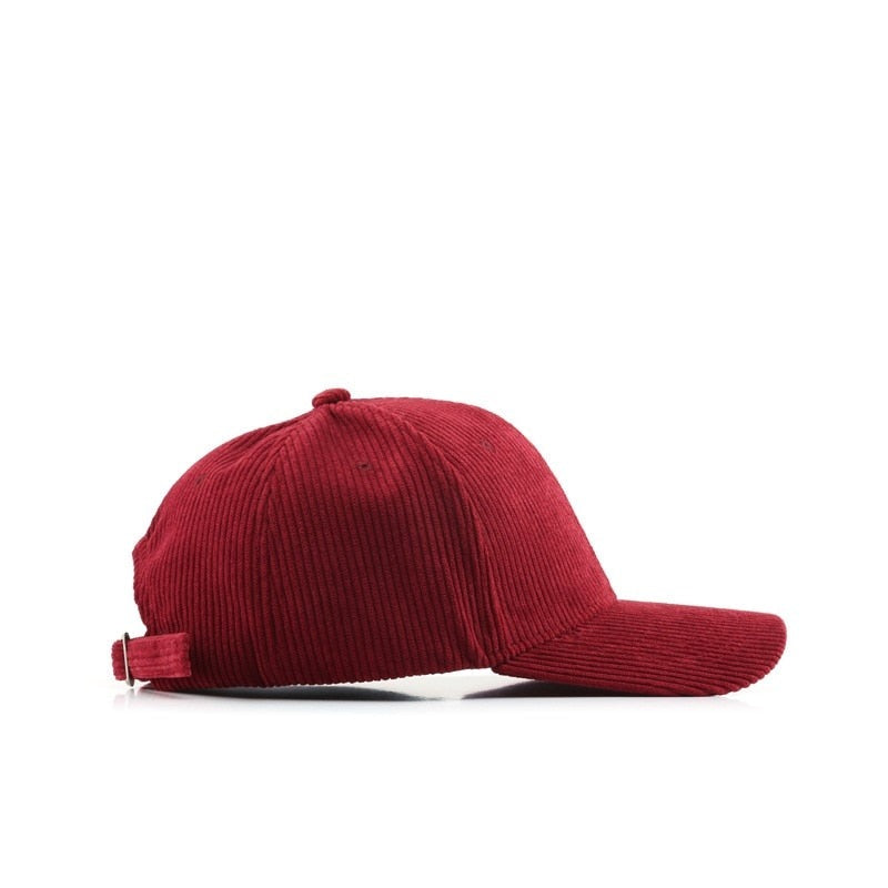 Corduroy Baseball Cap with Loose Strap