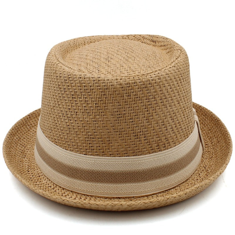 Straw Pork Pie Hat with Headband